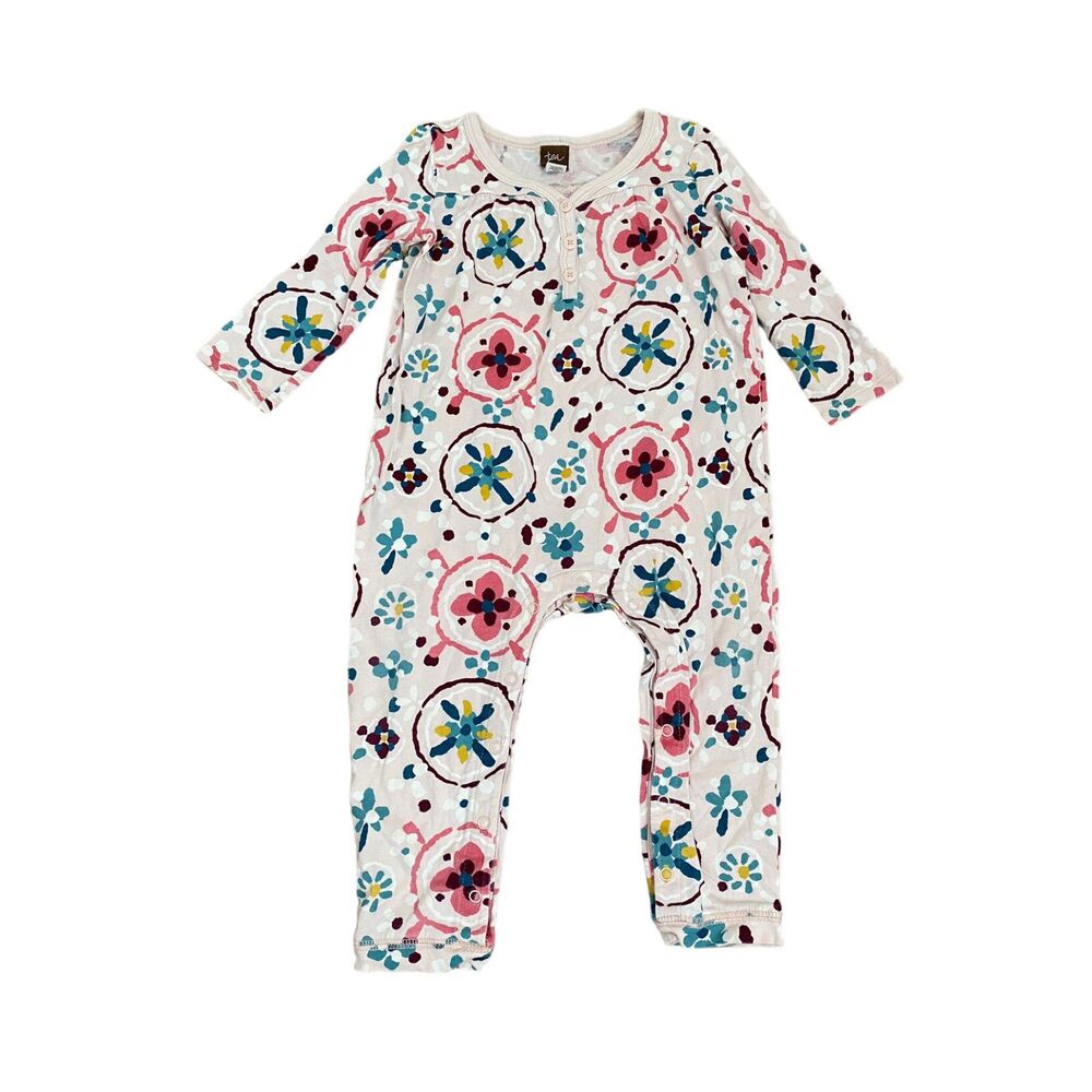 Tea Collection Long Sleeve Pink Nepal Romper 12-18 mo